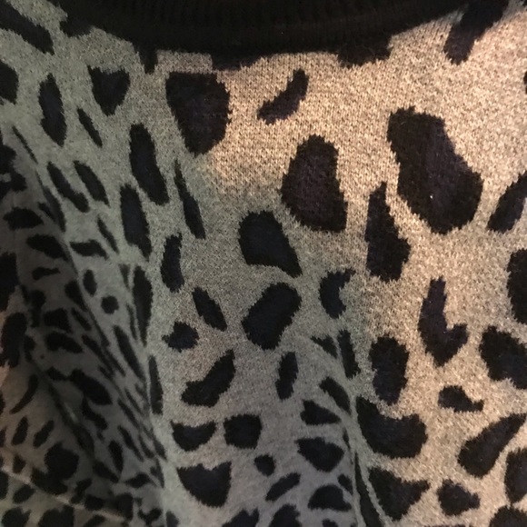 Suncoo Paris Animal Print Knit Pullover Sweater Gray/Black/Blue Size T2 (M) - Picture 7 of 8